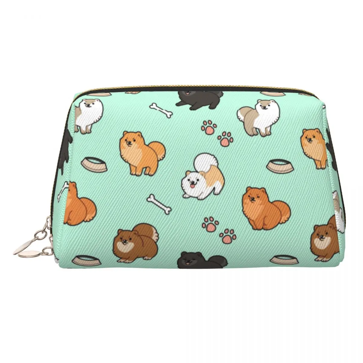 

Cute Pomeranian Dog Women Cosmetic Bags Travel Makeup Organizer Pouch Toiletry Storage Dopp Kit Case