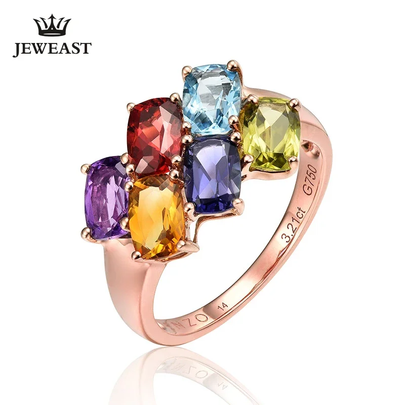 

Натуральный топаз/Перридот/Цитрин и т. д. 18-каратное чистое золото, новинка 2025 года, хит продаж, верхнее кольцо в форме кольца для женщин, оригинальные ювелирные изделия