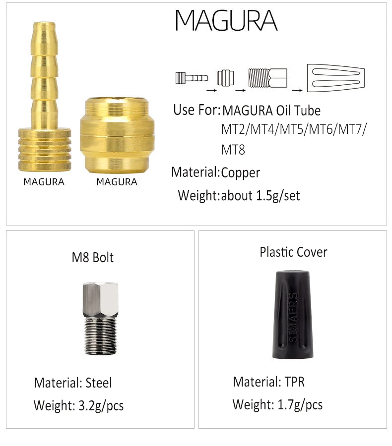 Mountain Bike oil needle Brake olive head For SHIMANO DEORE BH90 BH59 SRAM MAGURA oil brake hose Connecting Insert