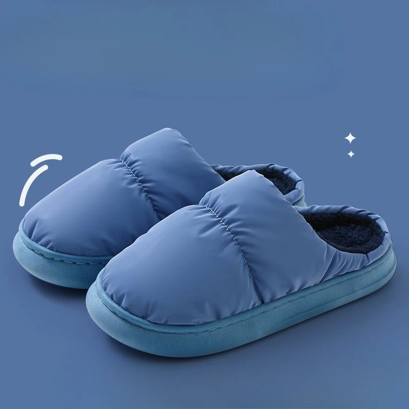 Winter Plush Slippers for Women Men Warm Thick Sole Non Slip Waterproof Home Indoor Fuzzy Fluffy Couple House Shoes Cozy