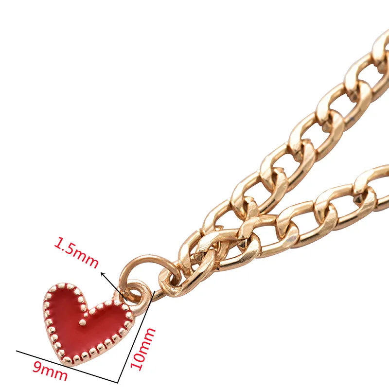 30pcs 10 colors small love heart Alloy Metal Enamel Charms Pendant DIY Bracelet Necklace earrings Jewelry making accessories