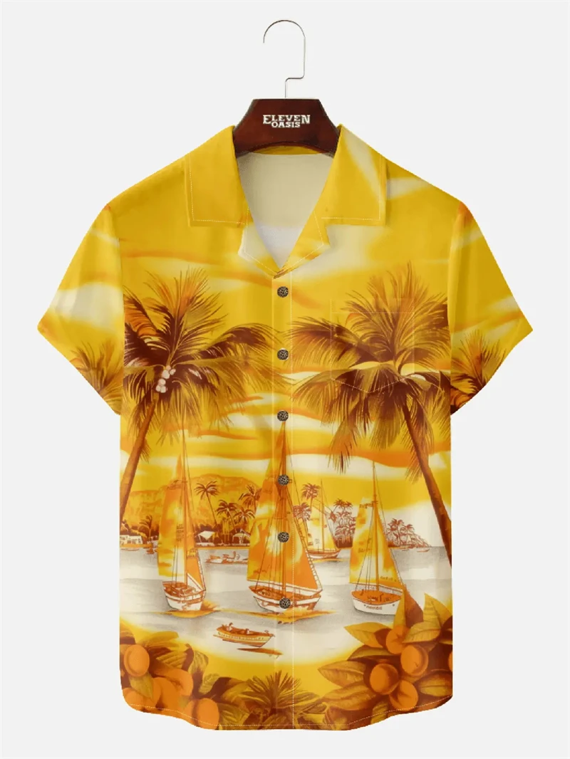 

Men's Tropical Hawaiian Shirt 3D Print Casual Short Sleeve Button Down Shirts Summer Beachwear For Vacation Daily Leisure Tops