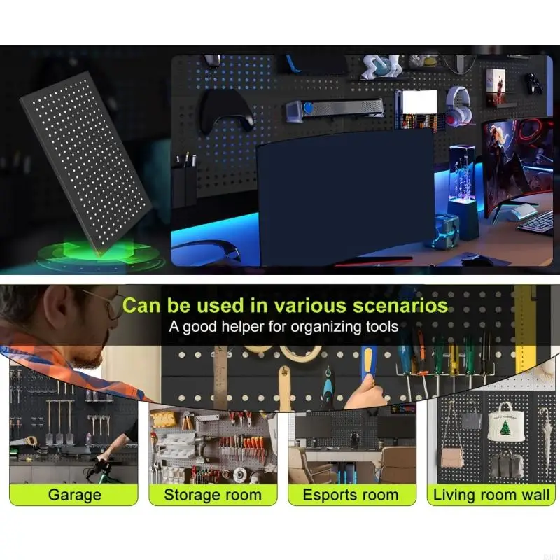 K9FB 4PC Công cụ nhà để xe kim loại lưu trữ Pegboard Tường bảng Tường hạng nặng tổ chức hội thảo