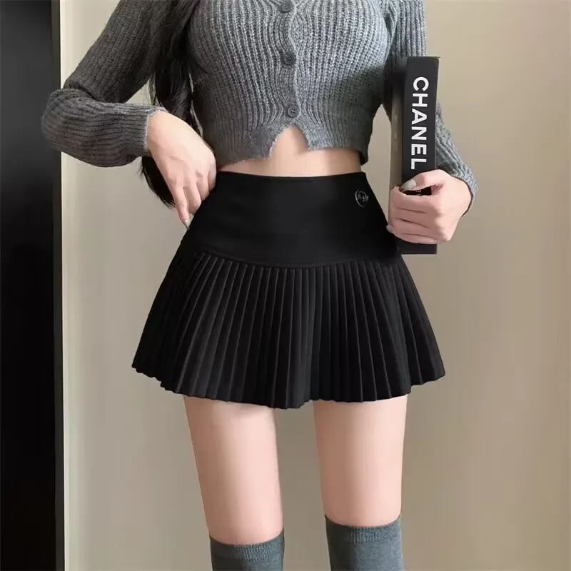 Lolita Elegant Vintage Pleated Skirt Women Sexy High Waist A-line Patchwork Y2k Skirt Korean Preppy Style Kawaii Mini Skirts