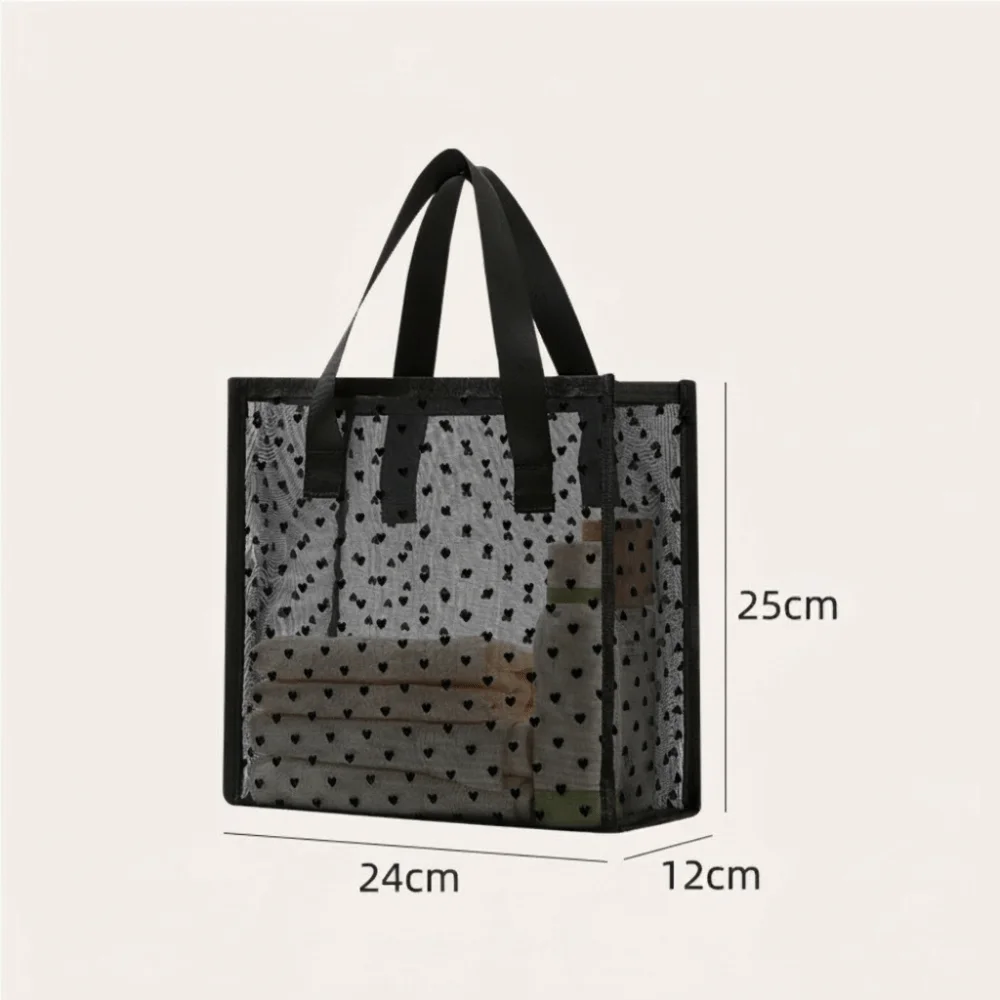 Portable Mesh Toiletry Bag transparent Handheld Cosmetic Bag Quick Dry Waterproof Shower Wash Bag