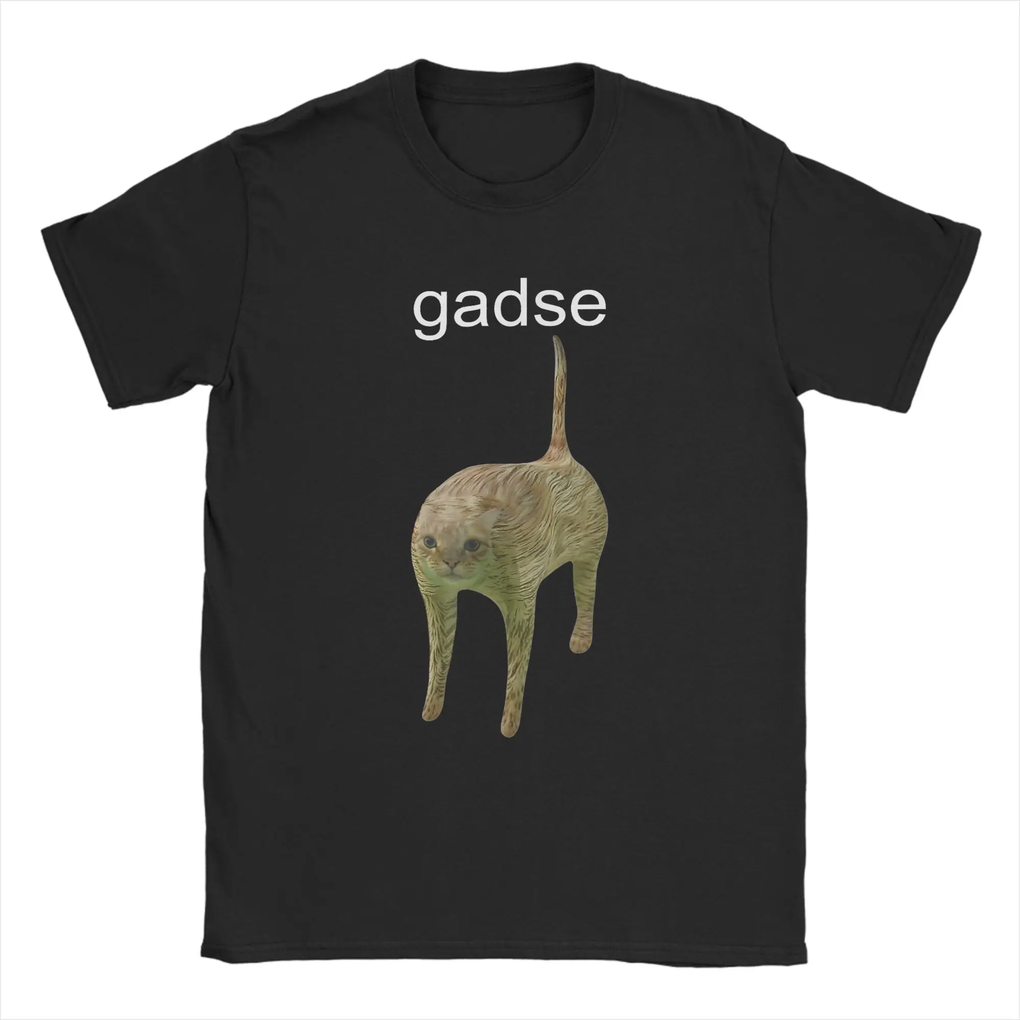 Vintage Gadse Katzen-Meme T-Shirts für Herren Rundhals 100% Baumwolle T-Shirts Lustige Brain Rot Kurzarm-T-Shirts Übergrößen Oberteile