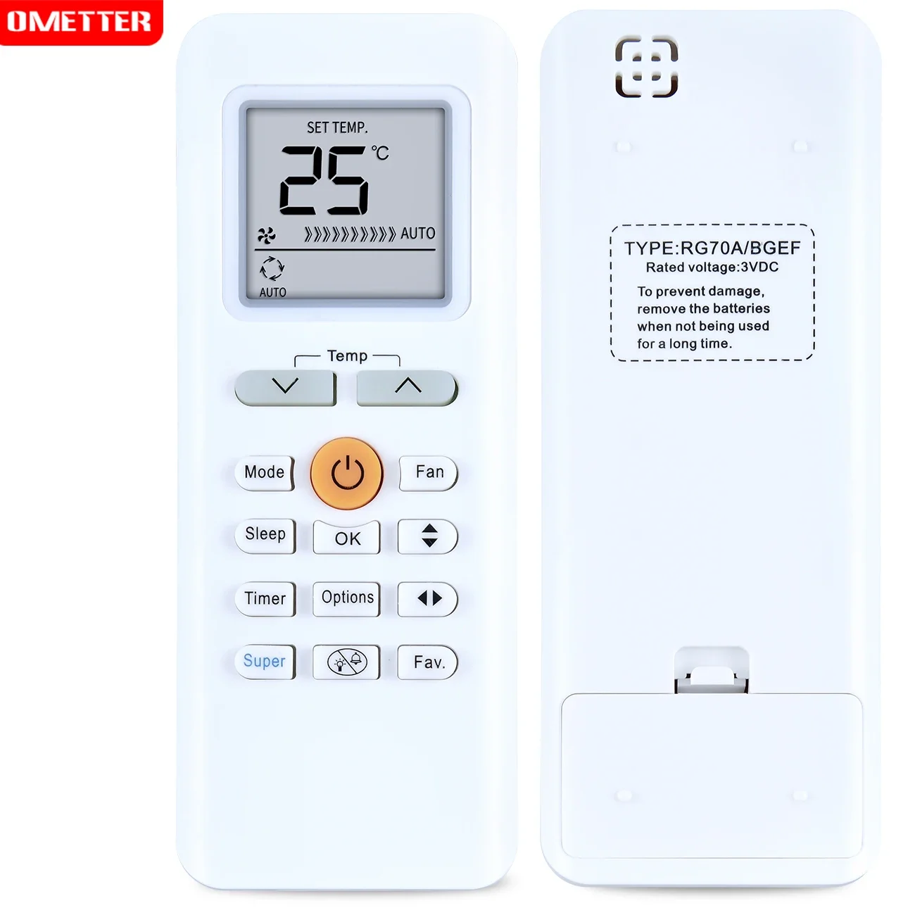 

ACCOONA AC Remote Control Remote Control RG70A/BGEF for Midea RG70E/BGEF RG70C/BGEF RG70E1/BGEF Air Conditioner Fernbedienung