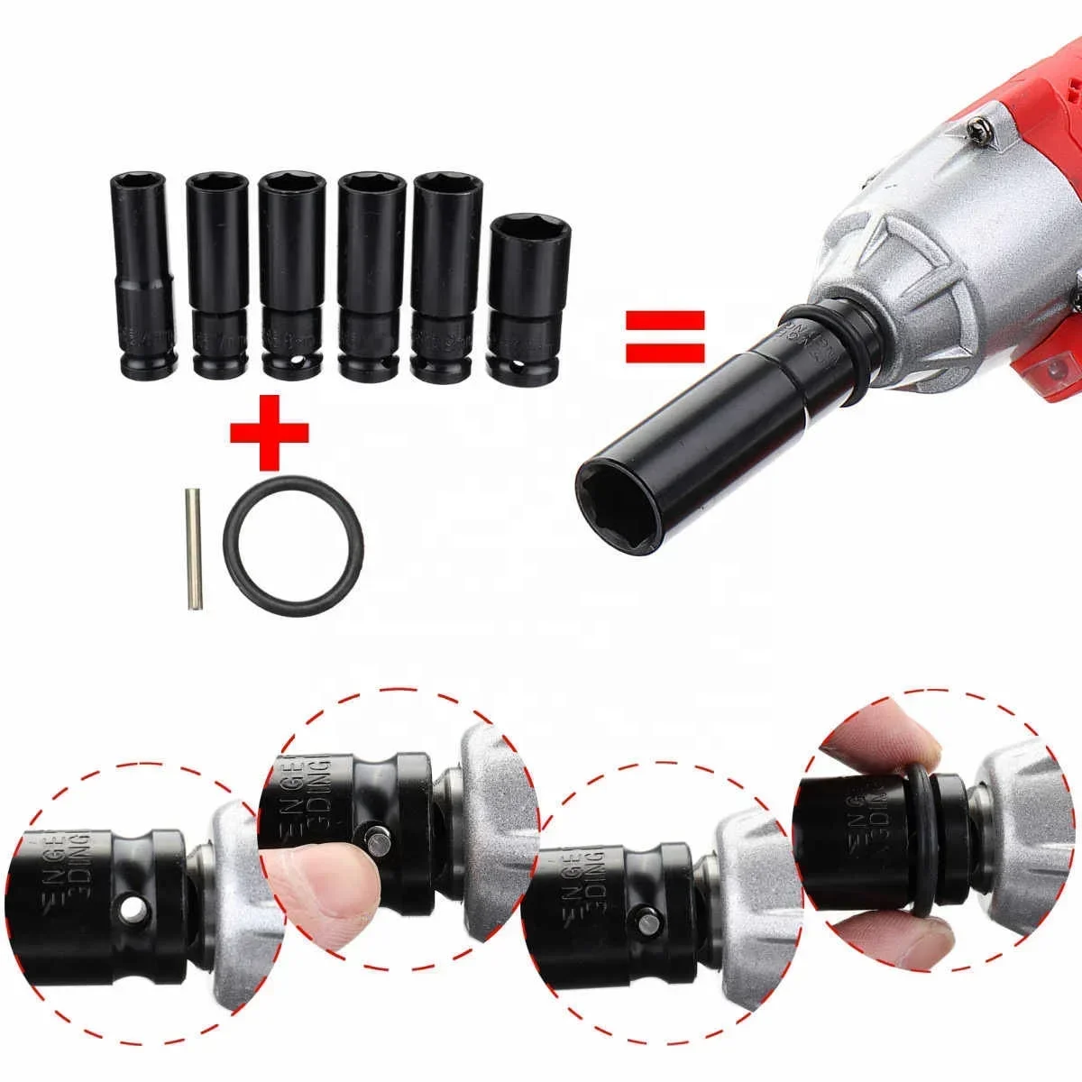 13Pcs Set Electric Impact Wrench Hexs Socket Adapter Kit Drill Chuck Drive Adapter SET for Electric Drill Wrench Screwdrivers