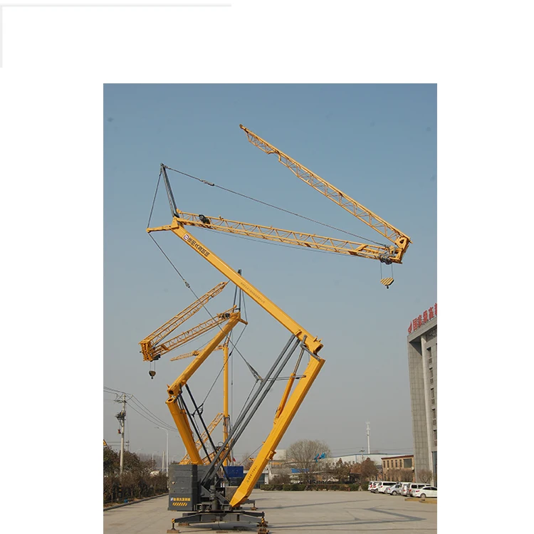 Mini grúa de torre móvil pequeña YG, venta de 1 tonelada, 2 toneladas, 3 toneladas, grúa de torre amarilla de marca China, grúa de torre de cielo superior
