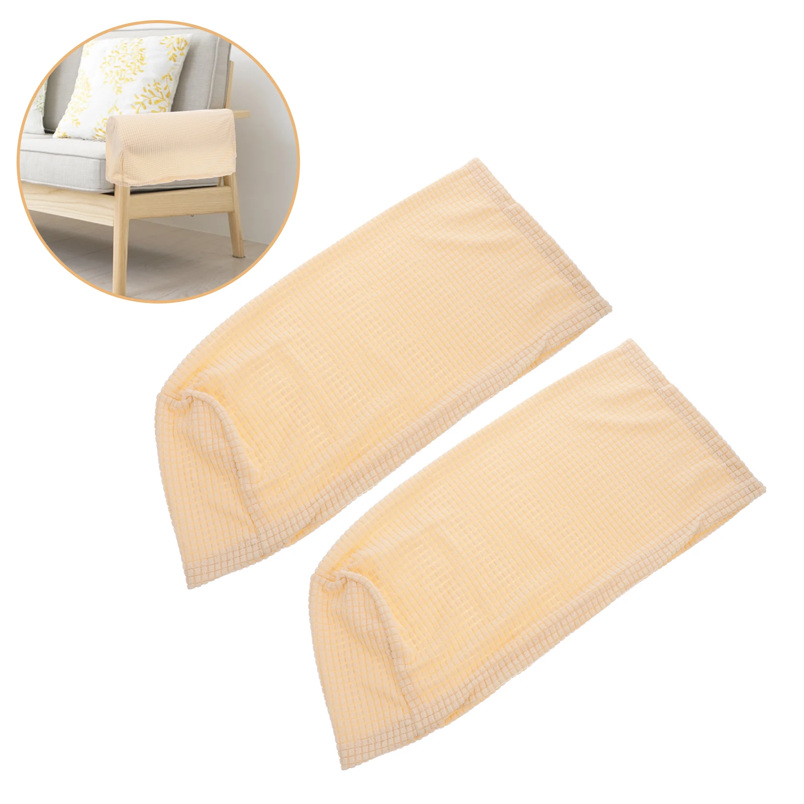 

2Pcs Elastic Cover Arm Rest Towel Sofa Protectors Polyester Long Term Use Simple Style Household Decors