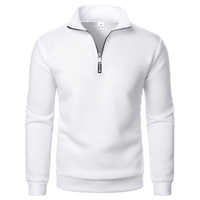 Spring and Autumn new casual half zipper stand up collar hoodie trend simple and loose oversized fleece men's hoodie