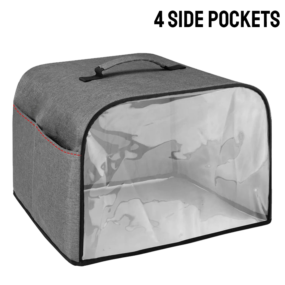 Kitchen Dust Cap Toaster Cover For Ninja Foodi Grill With Storage Pockets Air Fryer Hood Oxford Fabric Household Bread Baking