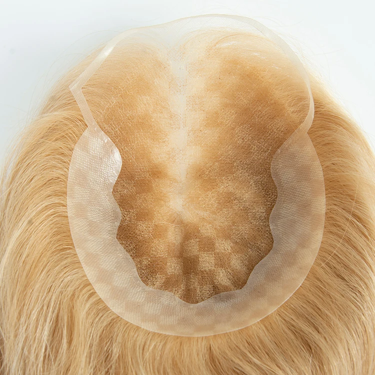 100%キューティクル完全揃え人毛ヘアピース 女性用 ベストセラー ヨーロッパ人毛ヘアピース シルクトッパー 人毛