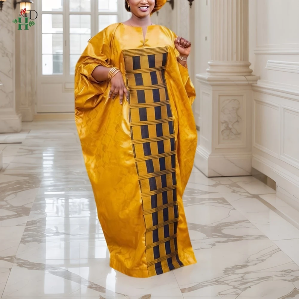 

H&D African dresses for woman Plus Size Kaftan Dress Embroidery Bazin Riche Wedding Party Djellaba Muslim Gown Turkey Dress 2026