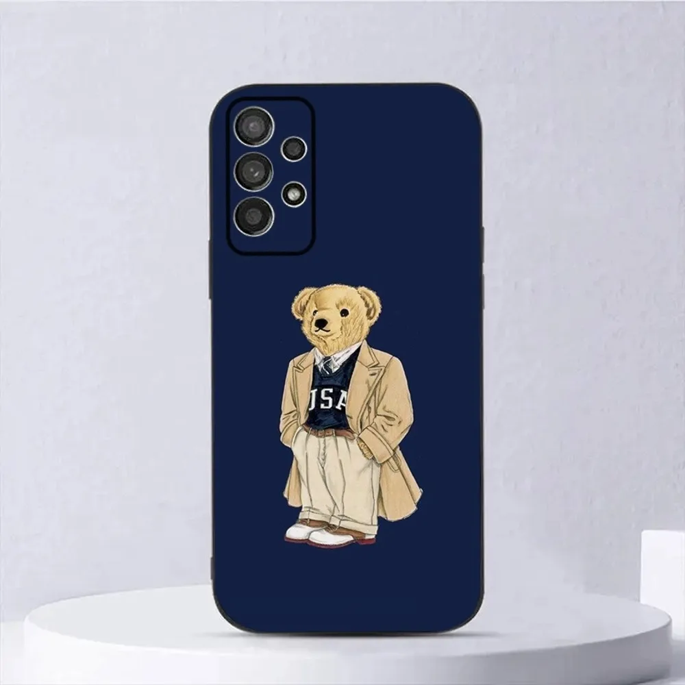 Baron F-Filou Bear Fashion Phone Case For Samsung Galaxy A13,A21s,A22,A31,A32,A52,A53,A71,A80,A91 Soft Black Shell