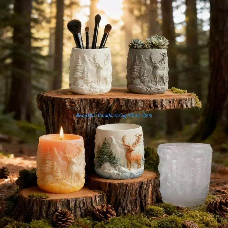 قالب زرع سيليكون E56A Elk هدية فريدة لمشاريع صب الأسمنت الفنية من الراتنج