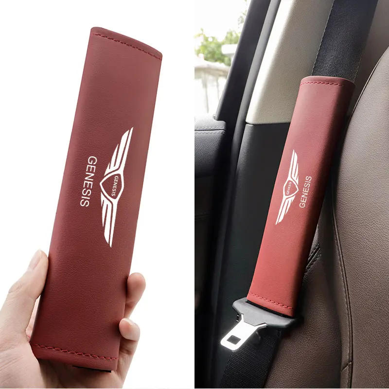 1Pcs Car Seat Safety Belt Shoulder Cover Auto Accessories For Genesis G80 GV70 GV80 GV60 G70 Essentia Neolun G90 GV90 X