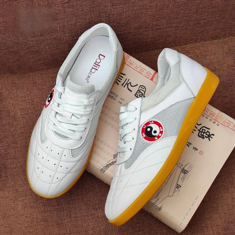 جلد البقر الأصلي تاي تشي أحذية لفنون الكونغ فو الووشو فنون الدفاع عن النفس لينة مرنة وحيد خفيفة الوزن الرجال النساء الأحذية #2