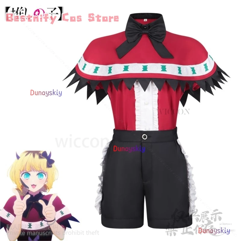 Anime Oshi No Ko Cosplay Mem Cho Red Idol Stage Costume Performance Uniform Wigs For Girls Woman Halloween Christmas Customized