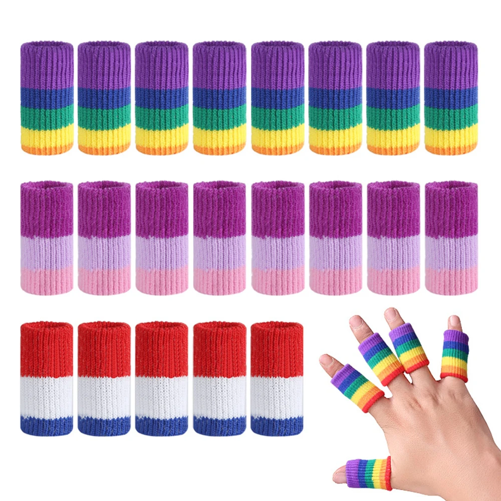 10Pcs/Set Finger Sleeves Thumb Braces Support Elastic Compression Protector Braces for Relieving Pain Calluses Arthritis Knuckl