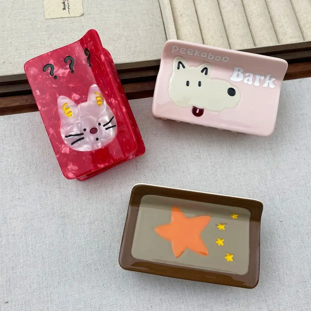 

Кролик Медведь Ацетатный коготь для волос Щенок Головные уборы Заколка для волос с мультяшными животными Креативные аксессуары для волос Геометрия Заколка в виде акулы Путешествия