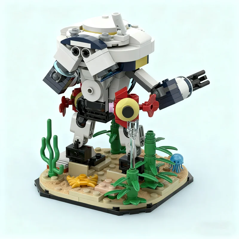 Costume de crevette MOC, 232 pièces, blocs de construction, modèle spatial, jouets d'architecture, bricolage, idée de cadeaux de noël, éducation créative, brique pour enfants