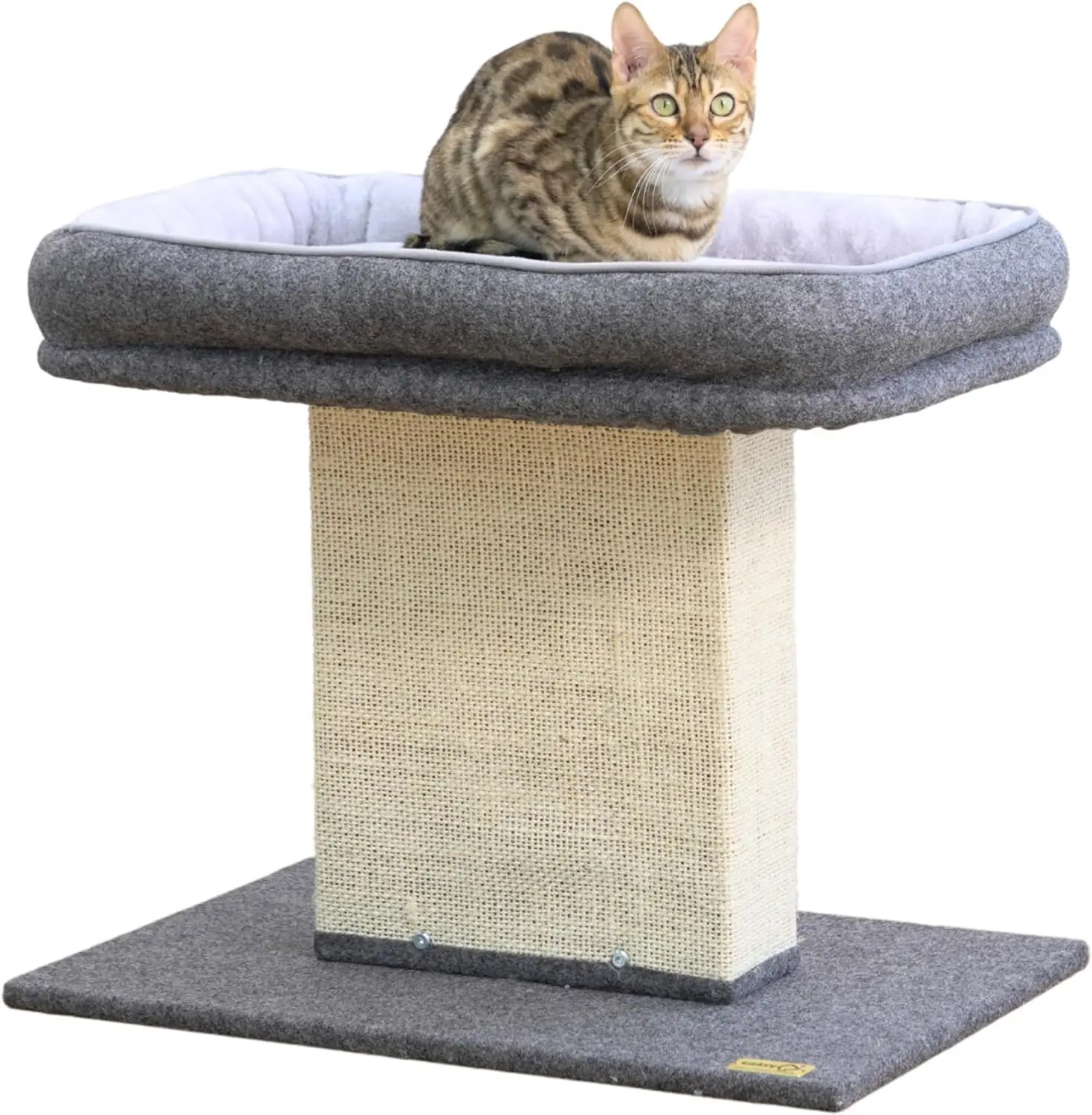 

Кошачья лежанка Catry Mellow 2-Level 19" с большой моющейся сменной лежанкой, большим сизалевым столбом, быстрой сборкой, прочная конструкция, идеально подходит для