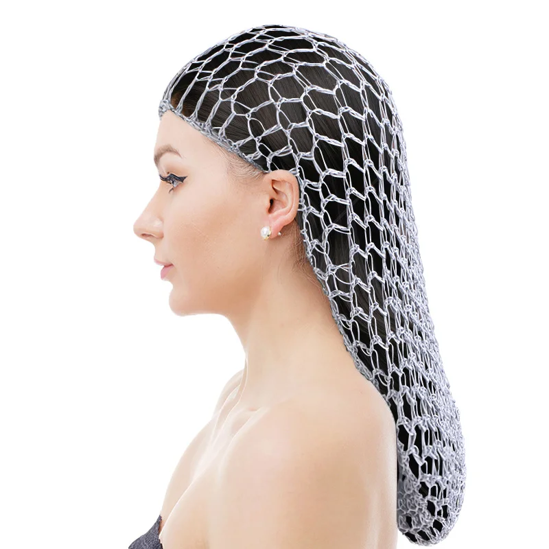 

New Handmade Mesh Crochet Hair Net Rayon Knit Snood Hat for Long Hair Curly Hair Breathable Sleeping Night Caps Hair Net Wig Cap
