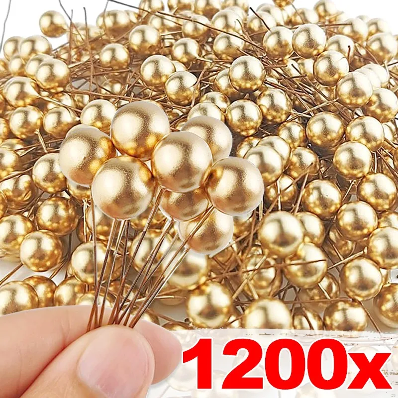 50-1200Pcs Artificial Holly Berries Mini Fake Berries Decor for Christmas Tree Hanging Decorations Flower Wreath DIY Craft Use