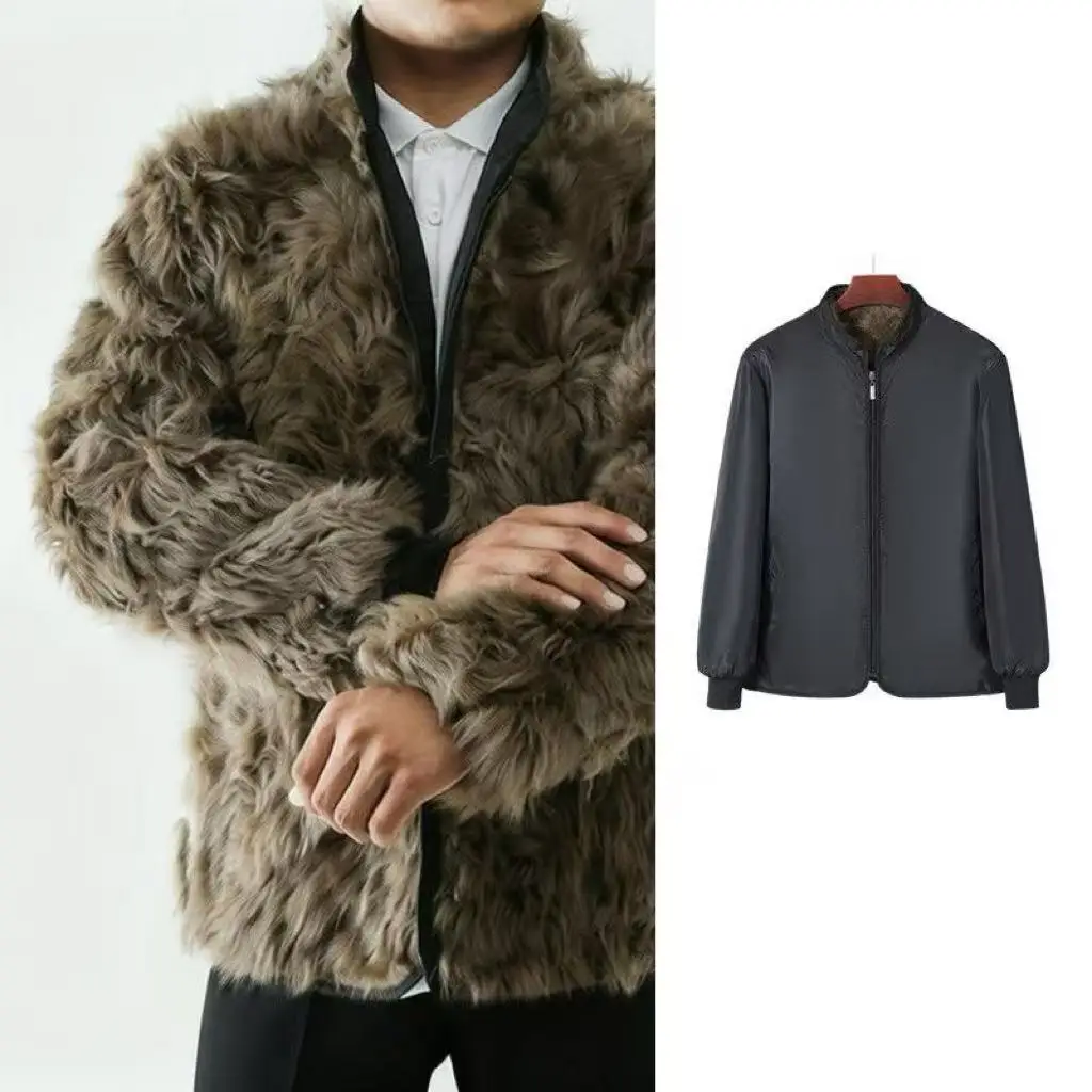 Middle-aged Winter Thicken 100% Wool Coat Men's Cold-resistance Cashmere Overcoat Casual Thick Jacket Elderly Dad Tops