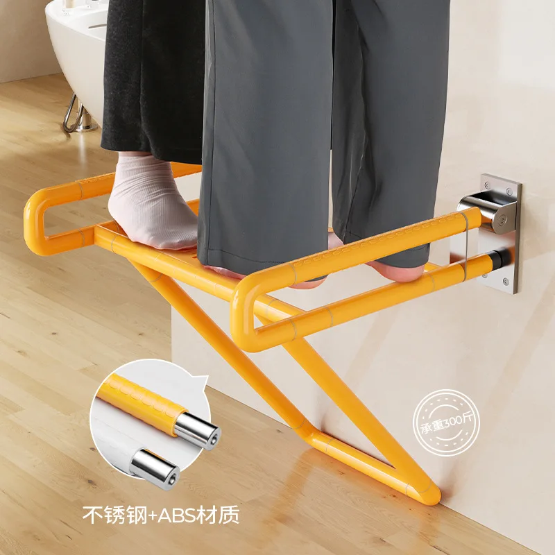 Складной стул для ванной комнаты для пожилых людей, безопасный утолщенный подлокотник, стул для ванны без барьеров, перевернутое настенное сиденье для ванной комнаты