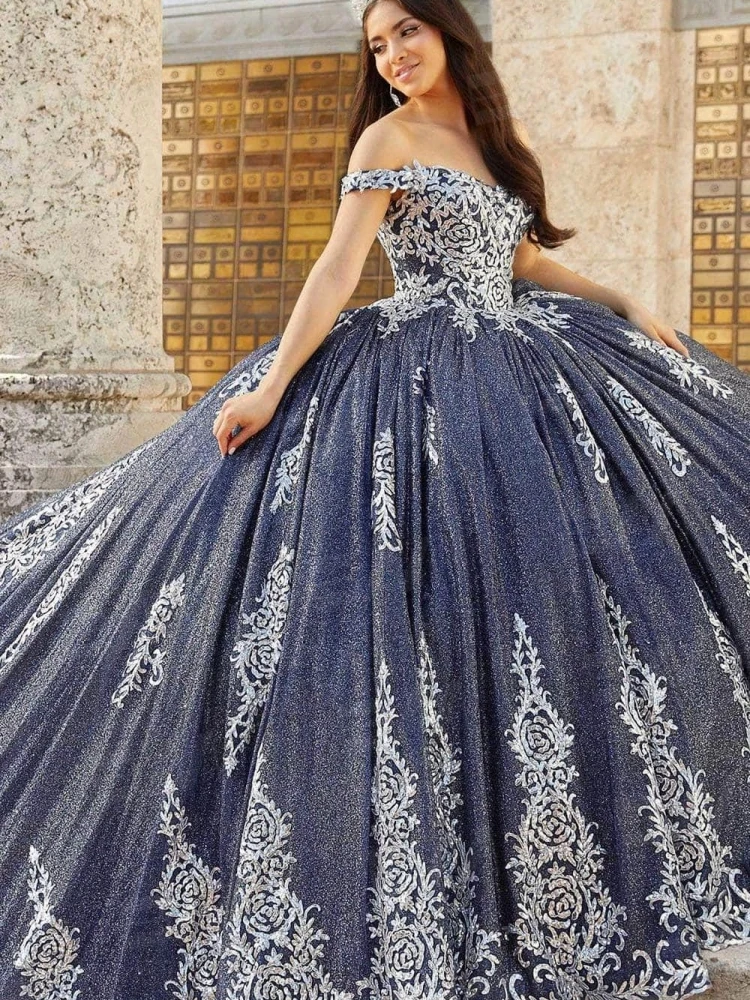 Diamond Tulle Ballgown Vestidos De 15 Quinceañera Lace Off-Shoulder Quinceanera Dress 2024 Cocktail Dresses Vestidos De Baile