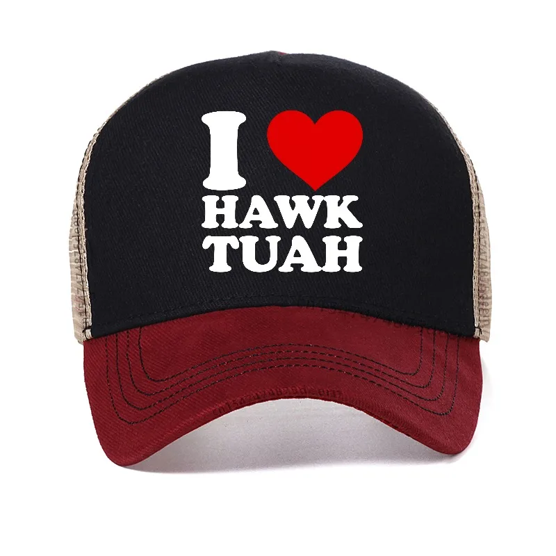 I Love Hawk Tuah Graphic Baseball Cap Adjustable Unisex Cotton Cartoon Streetwear Sun Hat