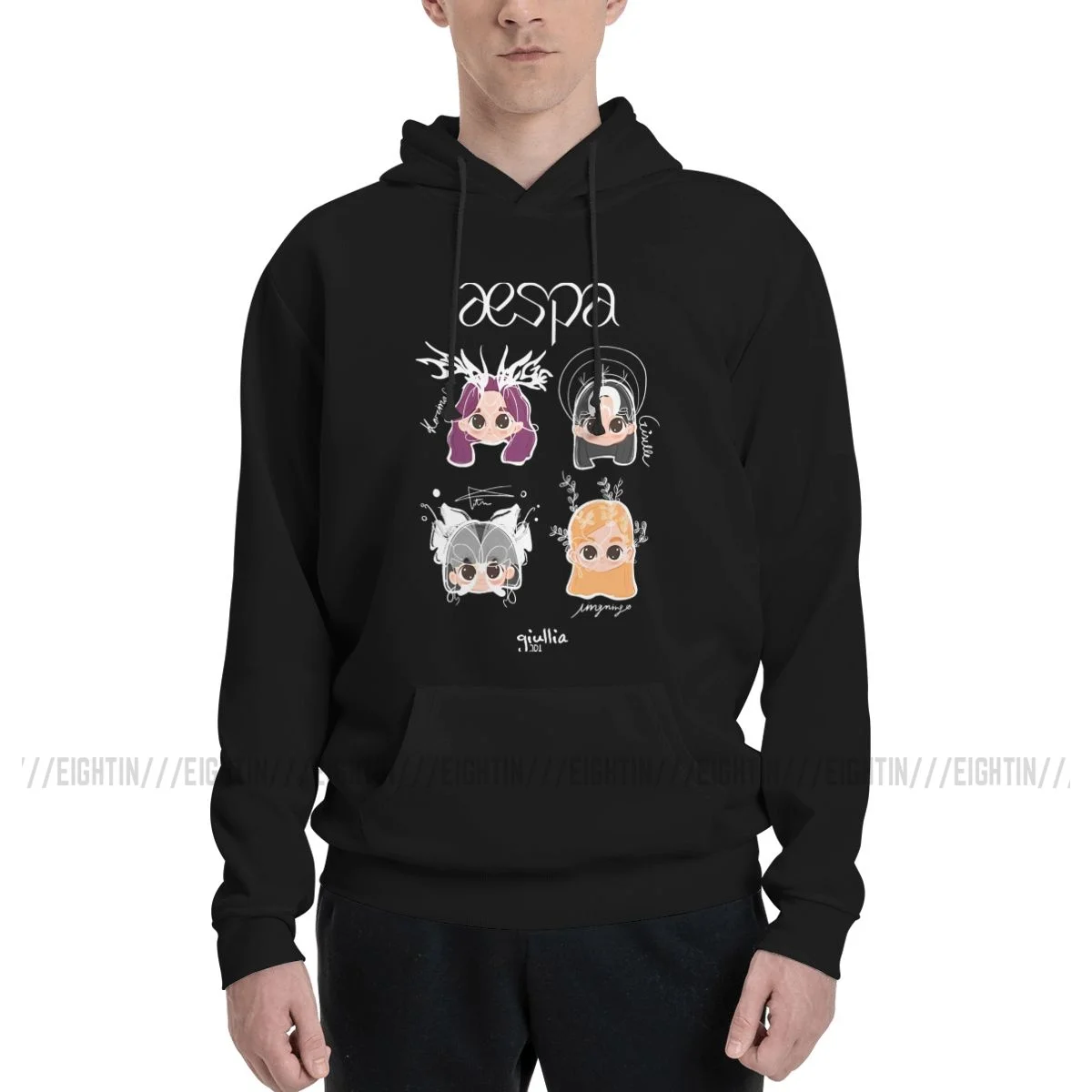 Sudaderas con capucha Aespaed Savage Fanart para hombre, sudaderas de música Kpop de alta calidad para niñas, jersey de manga larga de invierno