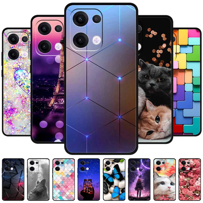 

For Oppo Reno13 5G Case Soft TPU Cute Cartoon Silicon Back Cover for Oppo Reno 13 Pro Phone Cases Reno13Pro 13Pro 5G Black Shell