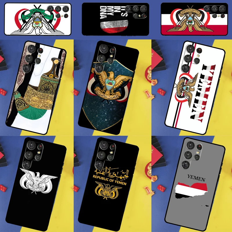 Yemen Coat of Arms Flag Case For Samsung Galaxy S23 S22 S21 Ultra S20 FE Note 10 20 Ultra S8 S9 S10 Plus Cover Coque