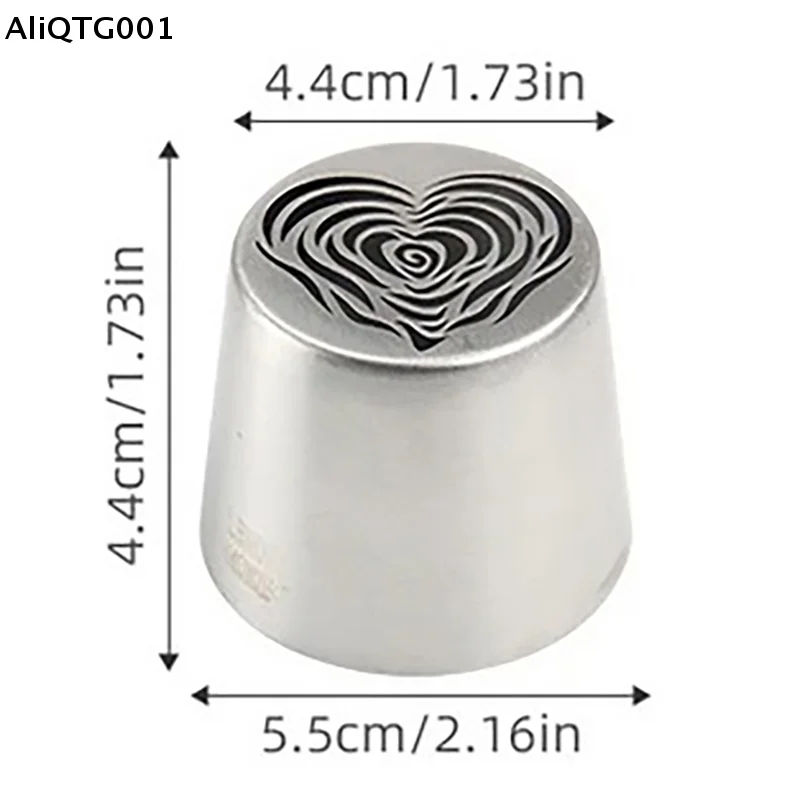 Stainless Steel XL Heart Rose Flower Pattern Russian Icing Tip Marshmallow Piping Nozzle for Cake Decorating Baking Tool
