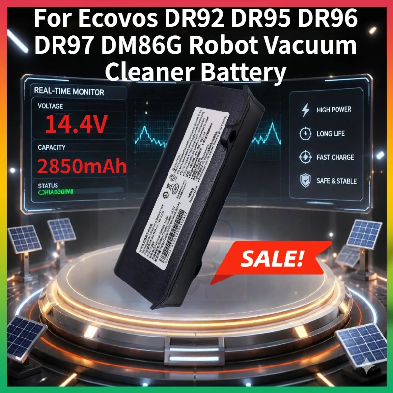 Новая высококачественная аккумуляторная батарея 14.4V 2850mAh (0 циклов) для роботов-пылесосов Ecovacs DR92 DR95 DR96 DR97 DM86G, аксессуары для батарей