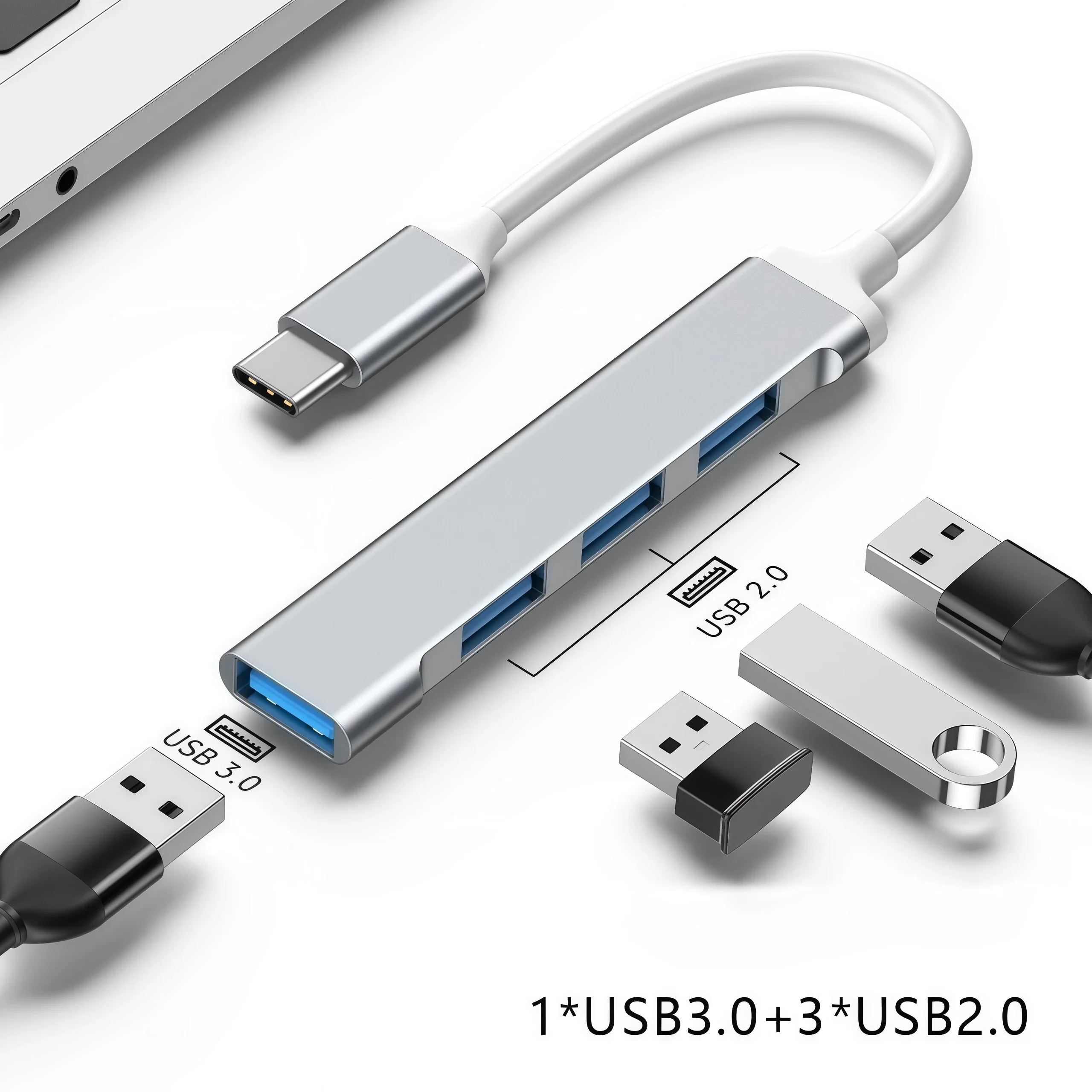 

4 in 1 Docking Station For Xiaomi Lenovo Macbook Pro Adapter HUB USB Type C3.0 Adapter Docking Station USB C With OTG Capability