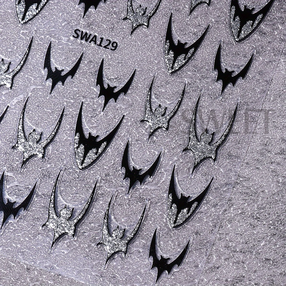 2/3 pezzi adesivi per unghie pipistrello glitter scintillanti design francese brillante ragnatela cuore decalcomanie adesive cromate decorazioni per manicure di Halloween