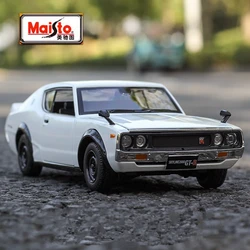 Maisto 1:24 1973 닛산 스카이라인 2000 GT-R 합금 럭셔리카 로고 모델, 다이캐스트 금속 장난감, 레이싱 카 모델 시뮬레이션, 어린이 선물