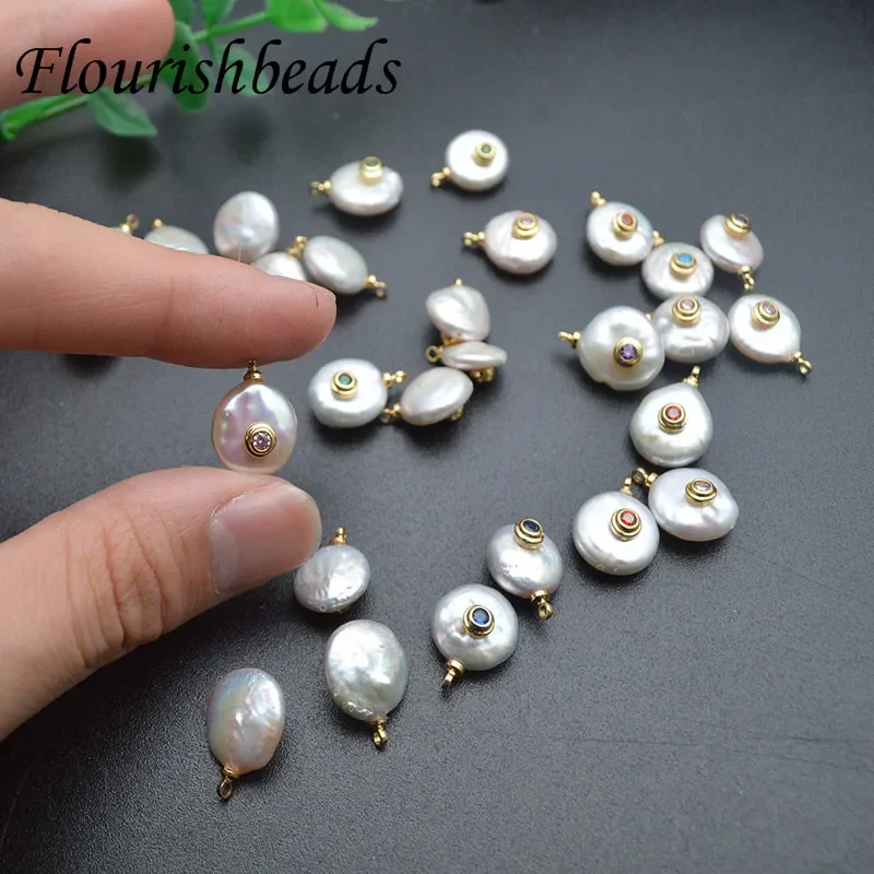 Imagem -02 - Pérola Beads para Fazer Jóias cz Colorido Encantos Irregulares Colar Faça Você Mesmo Brincos 1020 Peças Lote Natural Branco