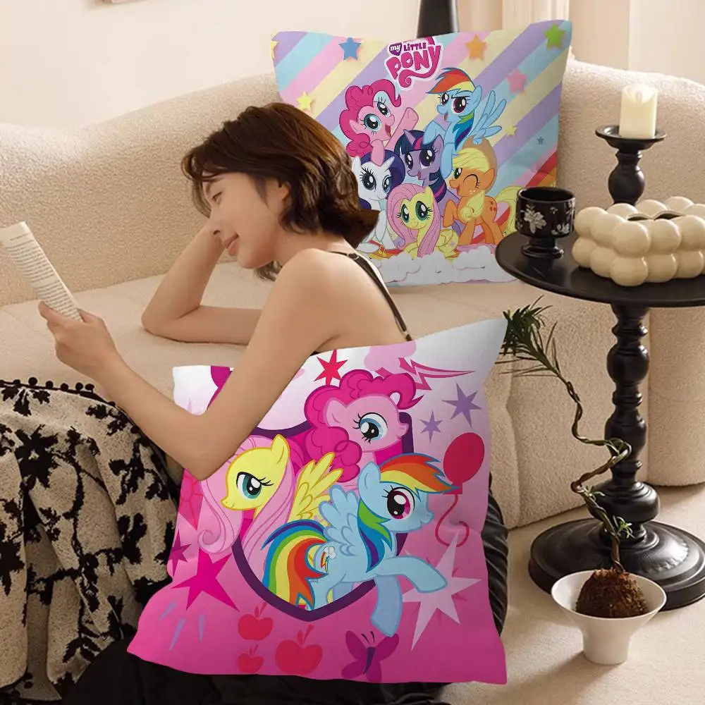M-M-My-L-Little-PonyS-S-Anime Decorative Room Aesthetics Pillow Case Home Decor Bedroom Sofa Bed Couch Pillow Cover 45x45