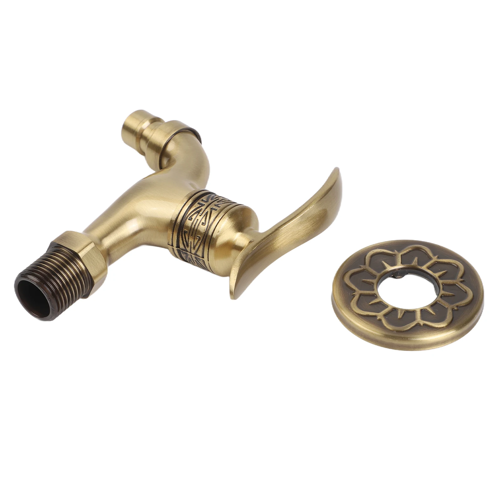 G1/2 Vintage Brass Cold Water Tap Wall Mounted Faucet For Washing Machine For Kitchen Bathroom Garden Outdoor Plumbing Fixture