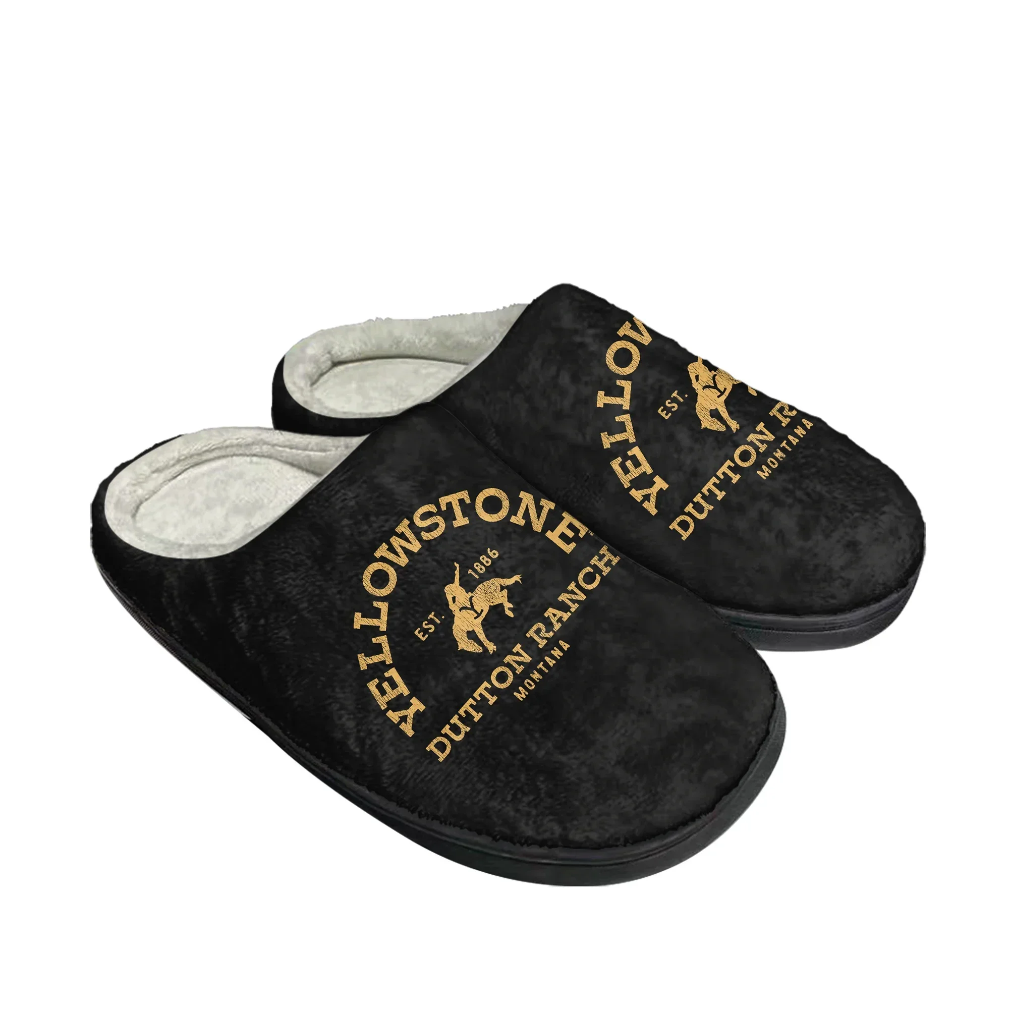 

Yellowstone Dutton Ranch Home Cotton Slippers Mens Women Plush Bedroom Casual Keep Warm Shoes Thermal Indoor Slipper Custom Shoe