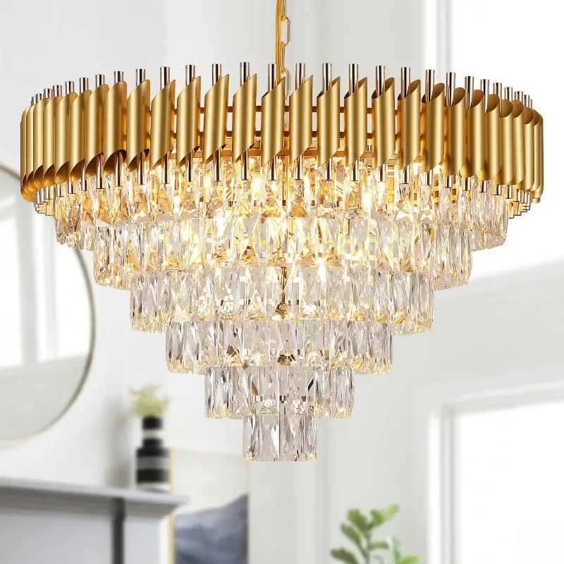 

Crystal Chandelier, Modern Chandeliers for Dining Room Large Ceiling Pendant Light Fixtures Luxury Chandelier for Foyer
