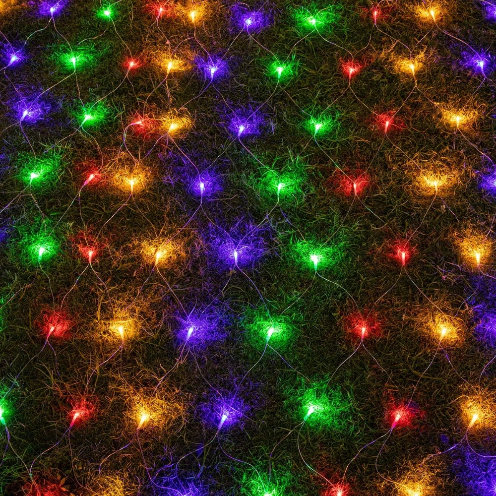 

96LED 4.9ftx4.9ft String Net Mesh Lights 8 Modes for Christmas Wedding Party Home Garden Lawn Bushes Indoor Outdoor Decor