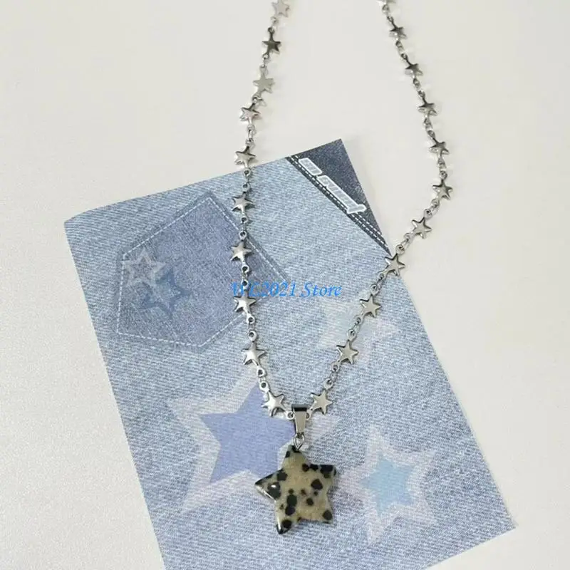 G5GC Ngôi Sao Thời Trang Mặt Dây Chuyền Vòng Cổ Ngôi Sao Dây Chuyền Vòng Cổ Choker Phát Hiện Đá Xương Đòn Dây Chuyền Trang Sức
