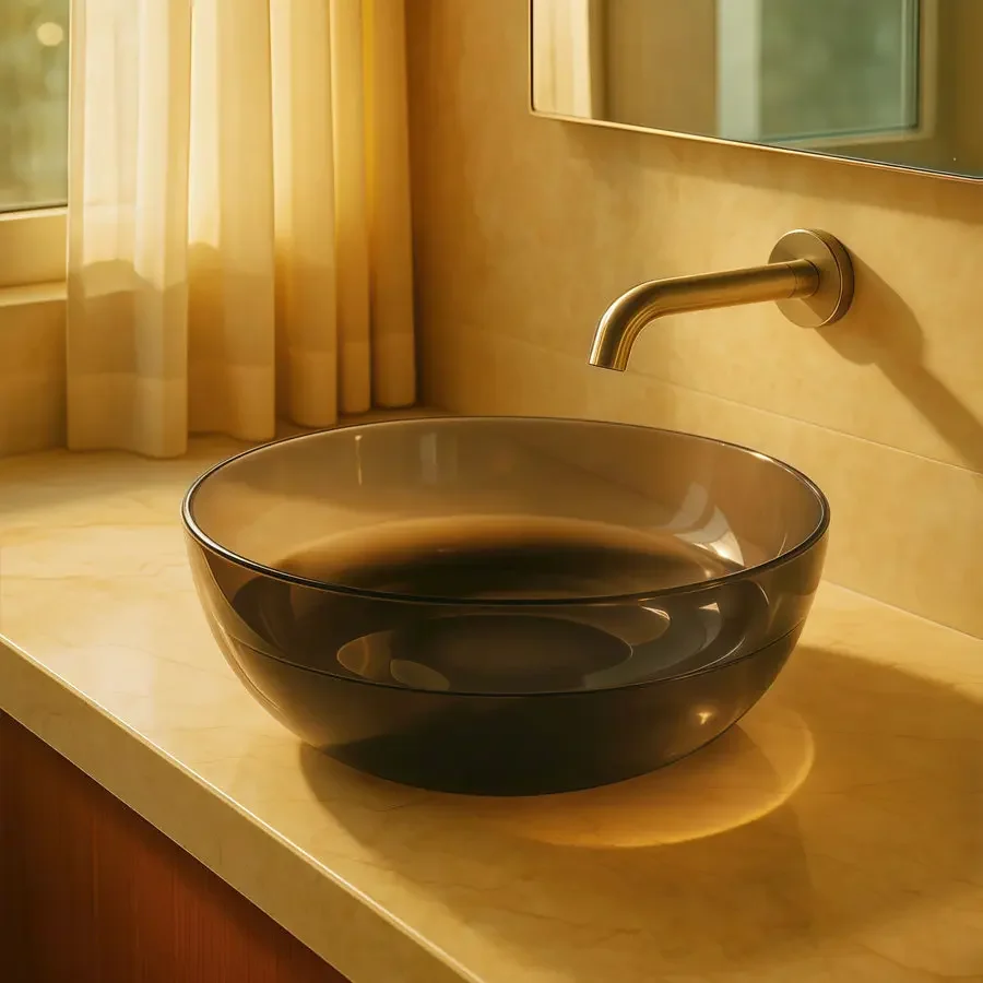 Transparent resin garden-shaped countertop basin, light art countertop basin, a variety of colors available, homestay washbasin