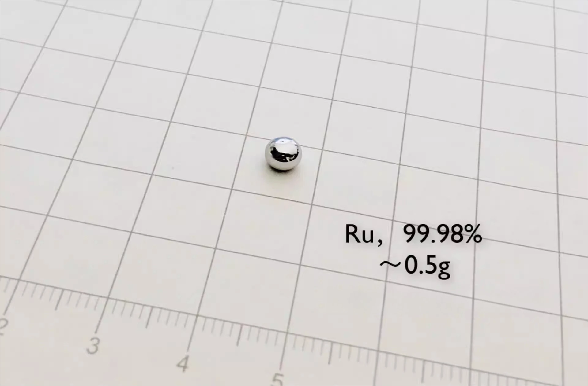 0.5g version single-sided convex precious metal ruthenium beads metal ruthenium ruthenium melt beads ru 99.98